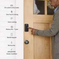 Yale - Code Keypad Deadbolt - Satin Nickel - Angle
