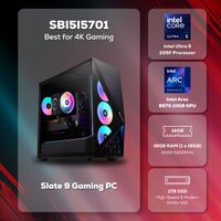 iBUYPOWER - Slate Gaming Desktop PC - Intel Core Ultra 5 225F, INTEL Arc B570 10GB, 16GB DDR5 RGB... - Angle