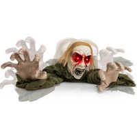 Costway - Halloween Groundbreaker Voice Activated Climbing Zombie w/ Light up Eyes & Creepy Sound... - Angle