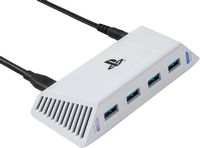 PowerA 4-Port USB 5Gbps Hub Adapter for PlayStation®5 - White - Angle