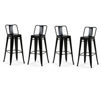 Simpli Home - Rayne Metal Bar Stool (Set of 4) - Black - Angle