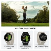 Garmin - Approach S50 GPS Smartwatch 43mm Anodized Aluminum - Cream Gold Aluminum Bezel with Nylo... - Angle