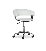 Linon Home Décor - Simken Faux Leather Gas Lift Desk Chair - White - Angle