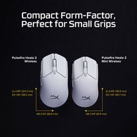 HyperX - Pulsefire Haste 2 Mini Lightweight Wireless Optical Gaming Mouse - Wireless - White - Angle