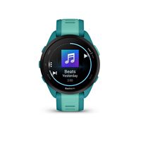 Garmin - Forerunner 165 Music GPS Smartwatch 43 mm Fiber-Reinforced Polymer - Turquoise/Aqua - Angle