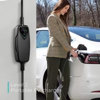 Lectron - Tesla Level 2 NEMA 14-50 Electric Vehicle (EV) Charger-up to 40A-16' - Black - Angle