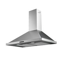 Zephyr - 36 inches - Convertible - Wall Range Hood - Stainless Steel - Angle