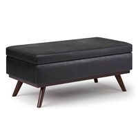 Simpli Home - Owen Lift Top Large Coffee Table Storage Ottoman - Distressed Black - Angle