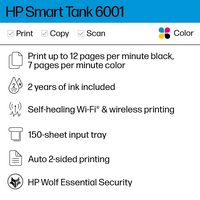 HP - Smart Tank 6001 Wireless All-In-One Supertank Inkjet Printer with up to 2 Years of Ink Inclu... - Angle