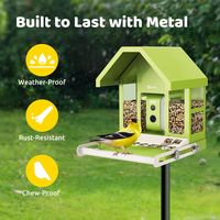 Birdfy Smart Bird Feeder with Camera, Durable Metal Bird Feeders for Outdoors, AI Identify Bird S... - Angle