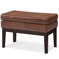 Simpli Home - Carlson Small Ottoman Bench - Distressed Saddle Brown - Angle