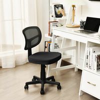 Costway - Computer Mesh Armless Office Chair with Adjustable Swivel - Black - Angle