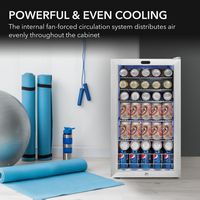 Whynter - 120-Can Beverage Refrigerator - White Cabinet/Stainless Steel Trim - Angle
