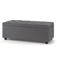 Simpli Home - Hamilton Lift Top Rectangular Storage Ottoman - Slate Grey - Angle