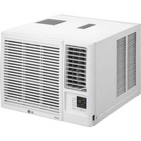 LG - 330 sq. ft. 7,600 BTU 115-Volt Window Air Conditioner with Cool, Heat and Wi-Fi Control - White - Angle