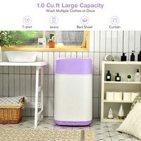 Costway - 8 lb. Portable Fully Automatic Washing Machine with Drain Pump - Purple and White - Angle