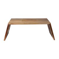 Victor - Portable Folding Acacia Wood Laptop Desk - Brown - Angle