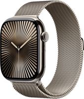 Apple Watch Series 10 (GPS+Cellular) 46mm Titanium Case with Natural Milanese Loop - M/L - Natura... - Angle