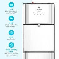 Avalon - Bottom Loading Water Dispenser with Filtration - Gray - Angle