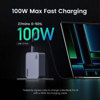 UGREEN - Nexoede Pro 100W USB-C Charger Set, PPS 3-Port Compact Foldable GaN Charger for MacBook ... - Angle
