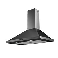 Zephyr - 36 inches - Convertible - Wall Range Hood - Black Stainless Steel - Angle