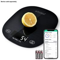 Arboleaf Smart Food Kitchen Scale with Nutritional Calculator - Black - Angle