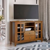 Simpli Home - Artisan SOLID WOOD Tall TV Media Stand in Honey Brown For TVs up to 60 inches - Hon... - Angle