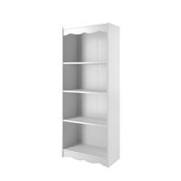 CorLiving - Hawthorne Collection 4 Shelf Floor-Standing Bookcase - White - Angle