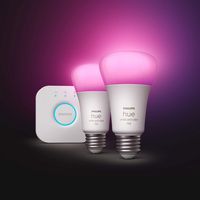Philips - Hue Color A19 Smart LED Bulb Starter Kit - White and Color Ambiance - Angle