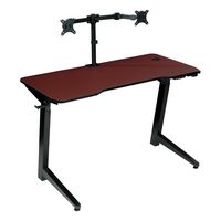 OSP Home Furnishings - Arena 1337 Battlestation Gaming Desk - Red Carbon Fiber/Black - Angle