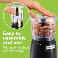 Hamilton Beach - Stack & Press 3-Cup Food Chopper - Black - Angle