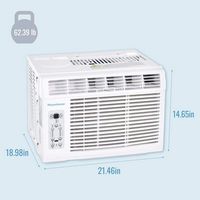 Keystone - 450 Sq. Ft 10,000 Cooling BTU Window Air Conditioner - White - Angle