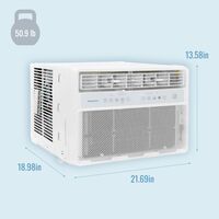 Keystone - 12,000 BTU 550 Sq. Ft Window Mounted Inverter Air Conditioner with Remote Control - White - Angle