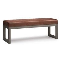 Simpli Home - Casey Ottoman Bench - Distressed Saddle Brown