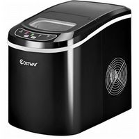 Costway - Portable Compact Electric Ice Maker Machine Mini Cube 26lb/Day - Black