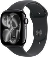 Apple Watch Series 11 (GPS+Cellular) 46mm Aluminum Case with Black Sport Band - S/M - Jet Black (...