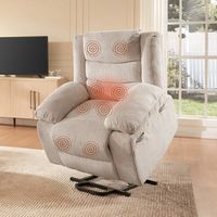 Bestier - Living Room Bedroom Power Lift Recliner Chair with Massage Modern Reclining Chair - White