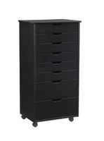 Linon Home Décor - Monte Eight-Drawer Rolling Storage Cart - Black