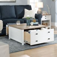 Sauder - Cottage Road Drawer Coffee Table - White/Tan