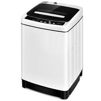 Costway - Full-Automatic Washing Machine 1.5 Cu. Ft. 11 lb. Washer and Dryer - White and Black