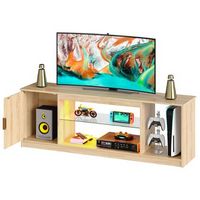Bestier 57" Gaming TV Stand with Adjustable Shelves LED-Lit TV Console for 65-Inch TVs with Cabin...
