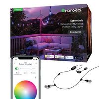 Nanoleaf - Essentials Smart Multicolor Outdoor String Lights Smarter Kit – 49 feet - White and Co...