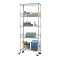 TRINITY - EcoStorage 5-Tier | 30x14x72 | Modular Commercial Wire Shelving | NSF | w/ Baskets & Wh...