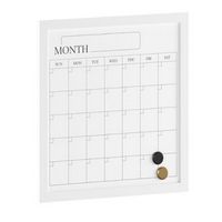 Martha Stewart - Everette Dry Erase Magnetic Monthly Calendar- 18" x 18" - White Woodgrain