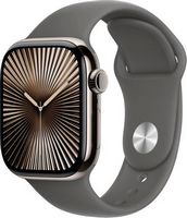 Apple Watch Series 10 (GPS+Cellular) 42mm Titanium Case with Stone Grey Sport Band - S/M - Natura...