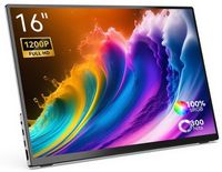 MINIX - 16" Portable Monitor, 1200P FHD IPS Screen, 100% sRGB, HDMI, Laptop Monitor Compatible wi...