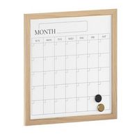 Martha Stewart - Everette Dry Erase Magnetic Monthly Calendar- 18" x 18" - Light Natural Woodgrain