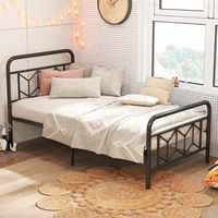 Costway Twin Size Bed Frame Mattress Foundation with Headboard 12.5" Under-bed Storage - Black