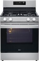 LG - 30-in Wide 6.3 Cu. Ft. Freestanding Gas True Convection Smart Range with 4 Burners, EasyClea...