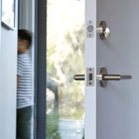 Level - Bolt Connect WiFi Retrofit Smart Lock with App/Keypad/VoiceAssistant Access - Silver - Back View